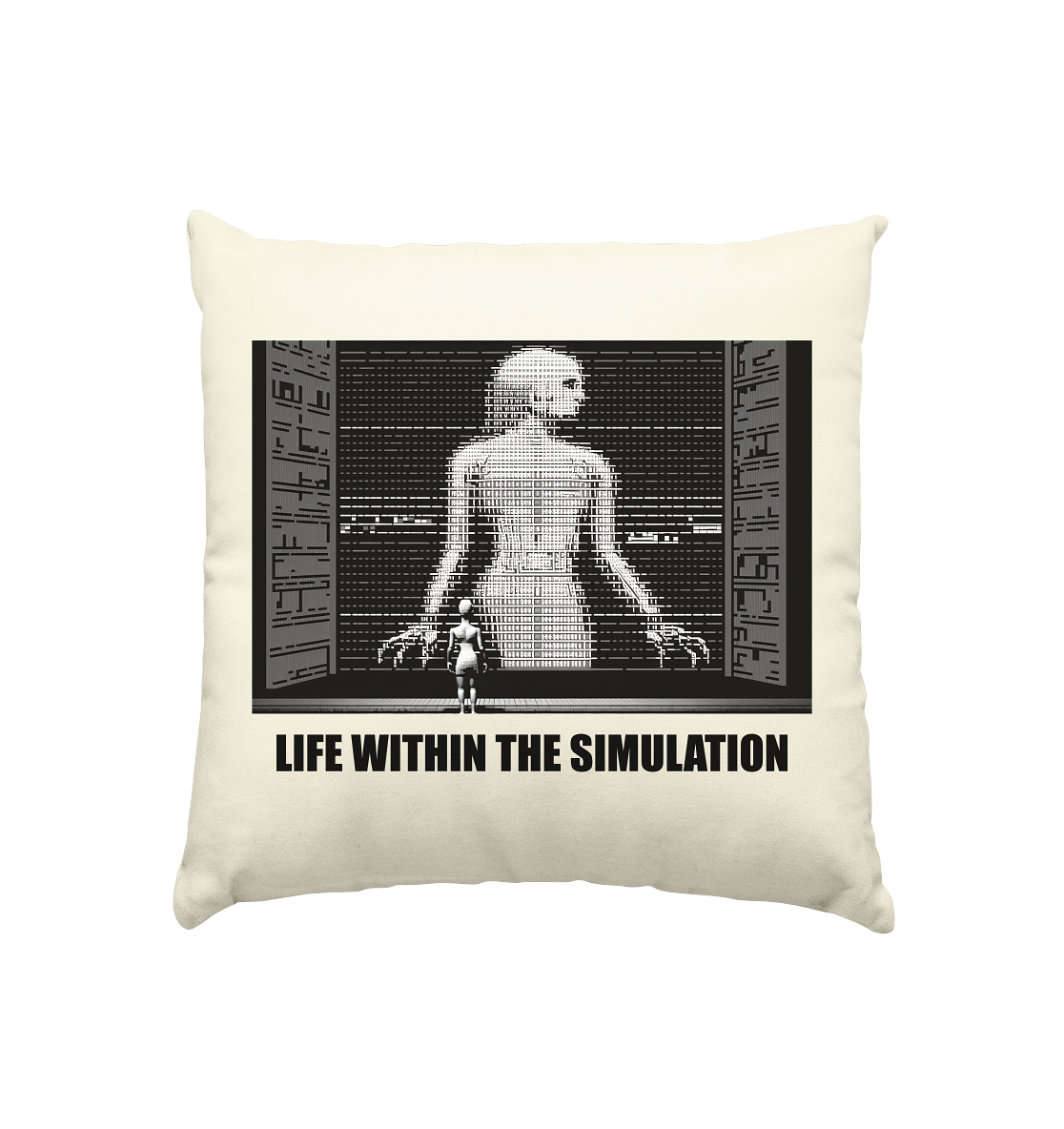 Life Within The Simulation HYPERRAUM - Kissen natur 40x40cm