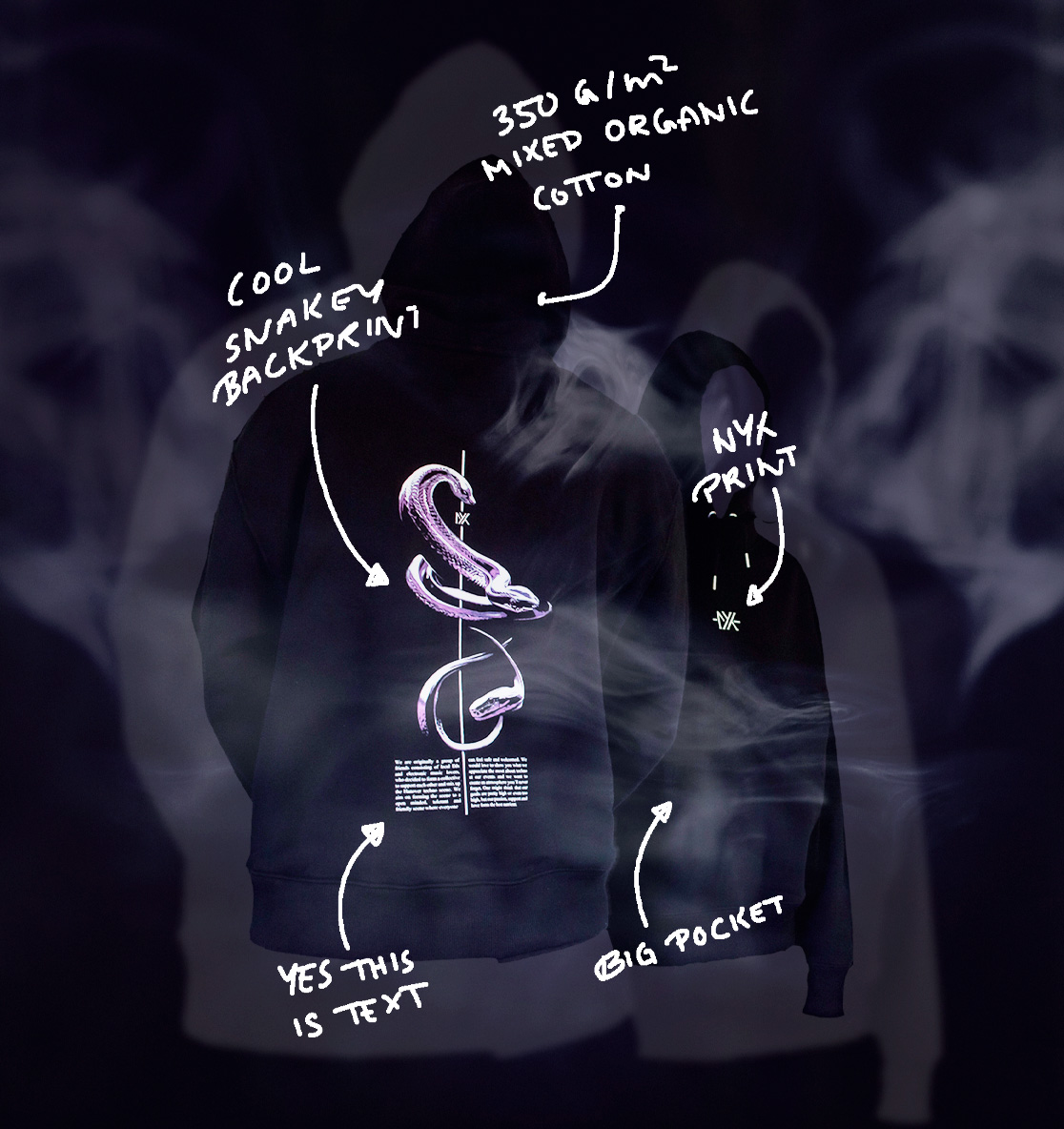 NYX - ONEIROI AND NEMISIS - Organic Oversize Hoodie