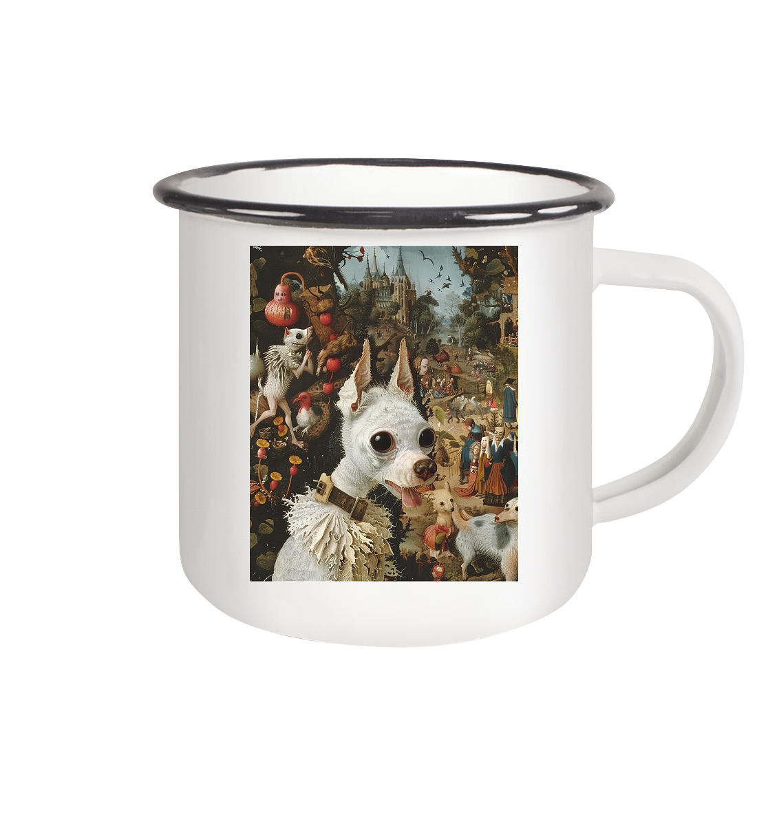 "Sir Doogles"  - Emaille Tasse (Black)
