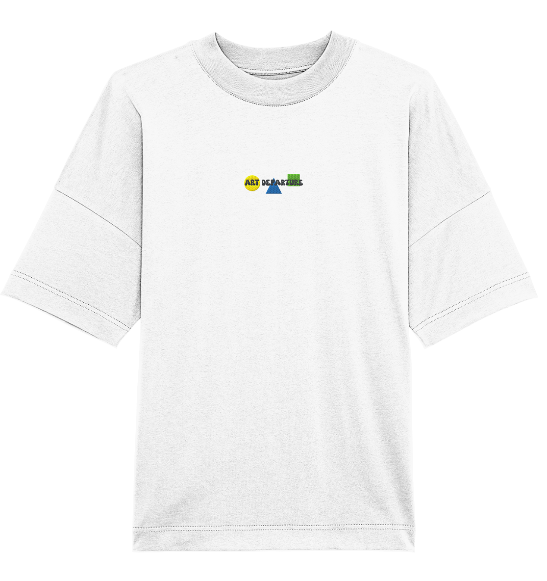 "Shapes" Embroidered - Art Departure  - Organic Oversize Shirt (Stick)