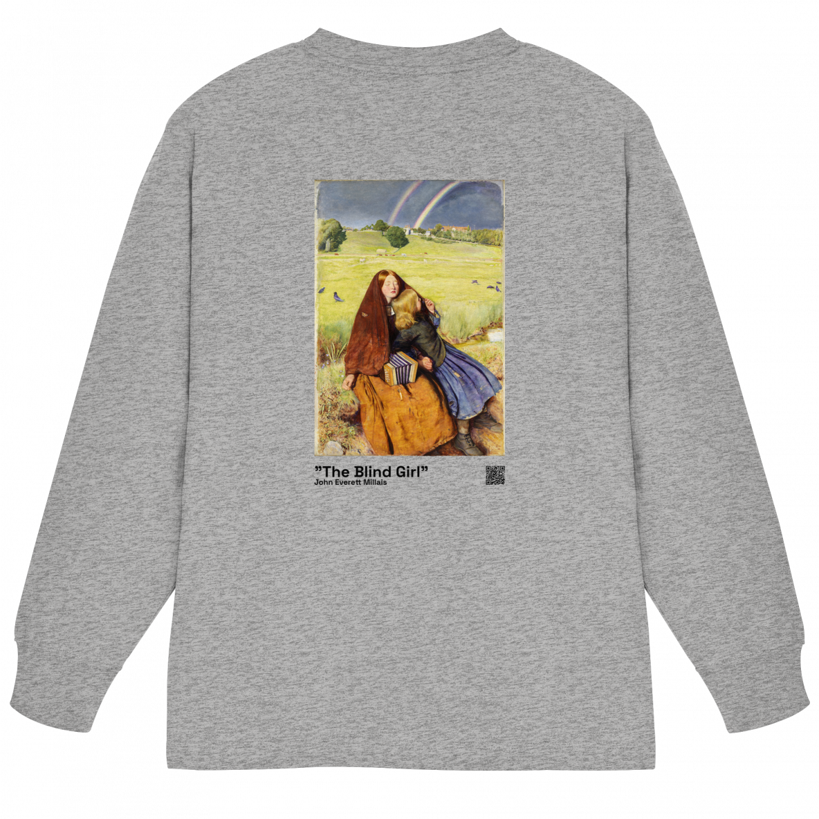 "The Blind Girl" John Everett Millais - Higherself x Art Departure B - Organic Heavy Oversized Longsleeve T-Shirt