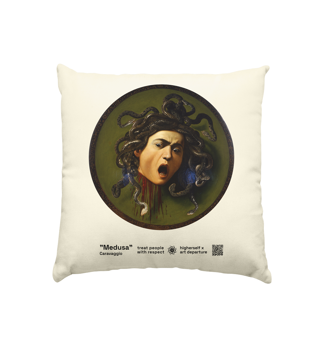 "Medusa" - Caravaggio - Higherself x Artdeparture - Kissen natur 40x40cm