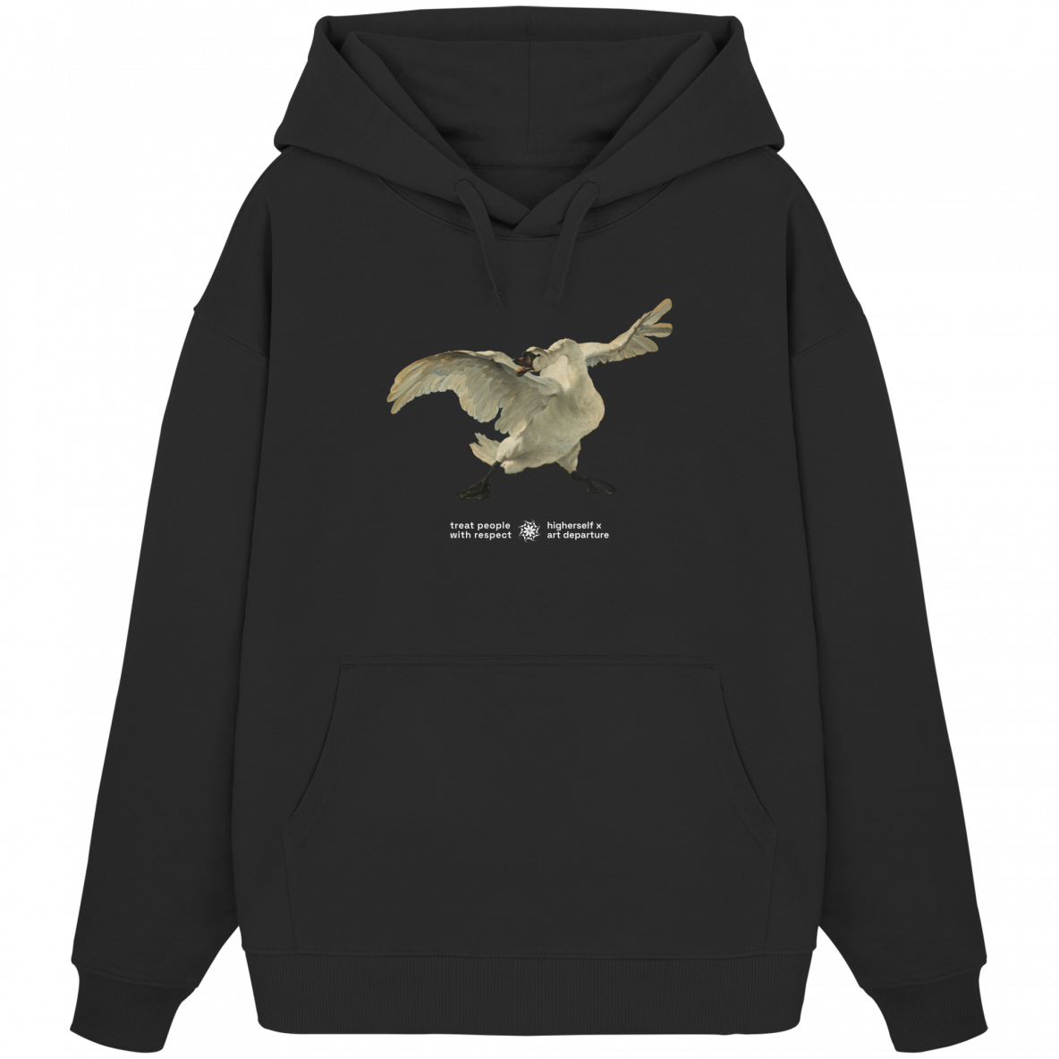"The Threatened Swan" - Jan Asselijn - Higherself x Art Departure B - Organic Oversize Hoodie