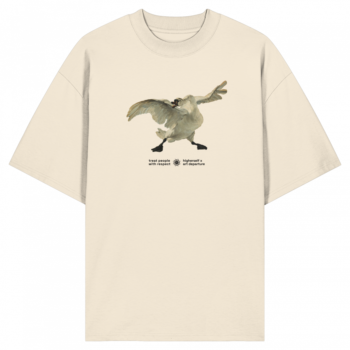 "The Threatened Swan" - Jan Asselijn - Higherself x Art Departure - Organic Oversize Shirt