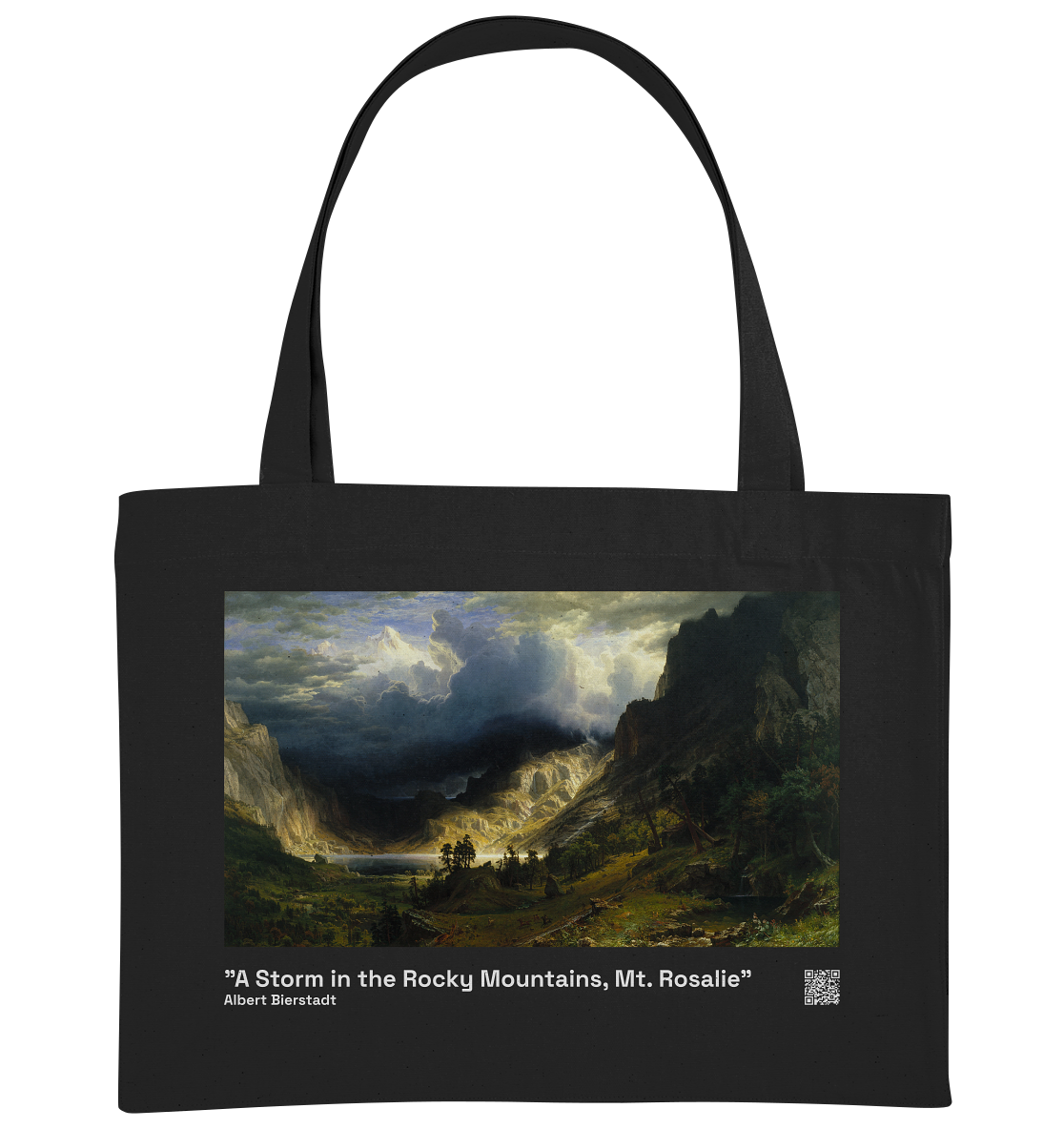 "A Storm in the Rocky Mountains, Mt. Rosalie" - Albert Bierstadt - Higherself x Artdeparture - Organic Shopping-Bag