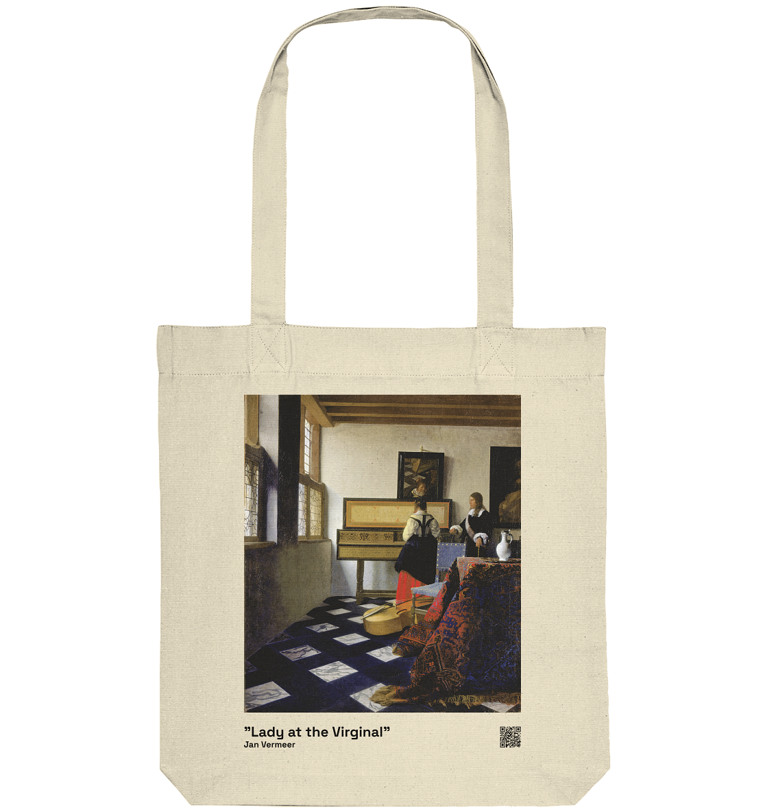 "Lady At The Virginal" - Jan Vermeer - Higherself x Art Departure - Organic Tote-Bag